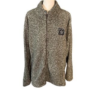 Disney Parks Fleece Zip Up Zipper Jacket D Logo Gray Adult Sz 3X